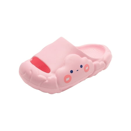 

Back to School Savings! Qiaocaity Girls Sandals Children s Slippers Indoor Bathroom Non-slip Water Leakage Drag Girls Cute Thick Soft Bottom Sandals Pink 22