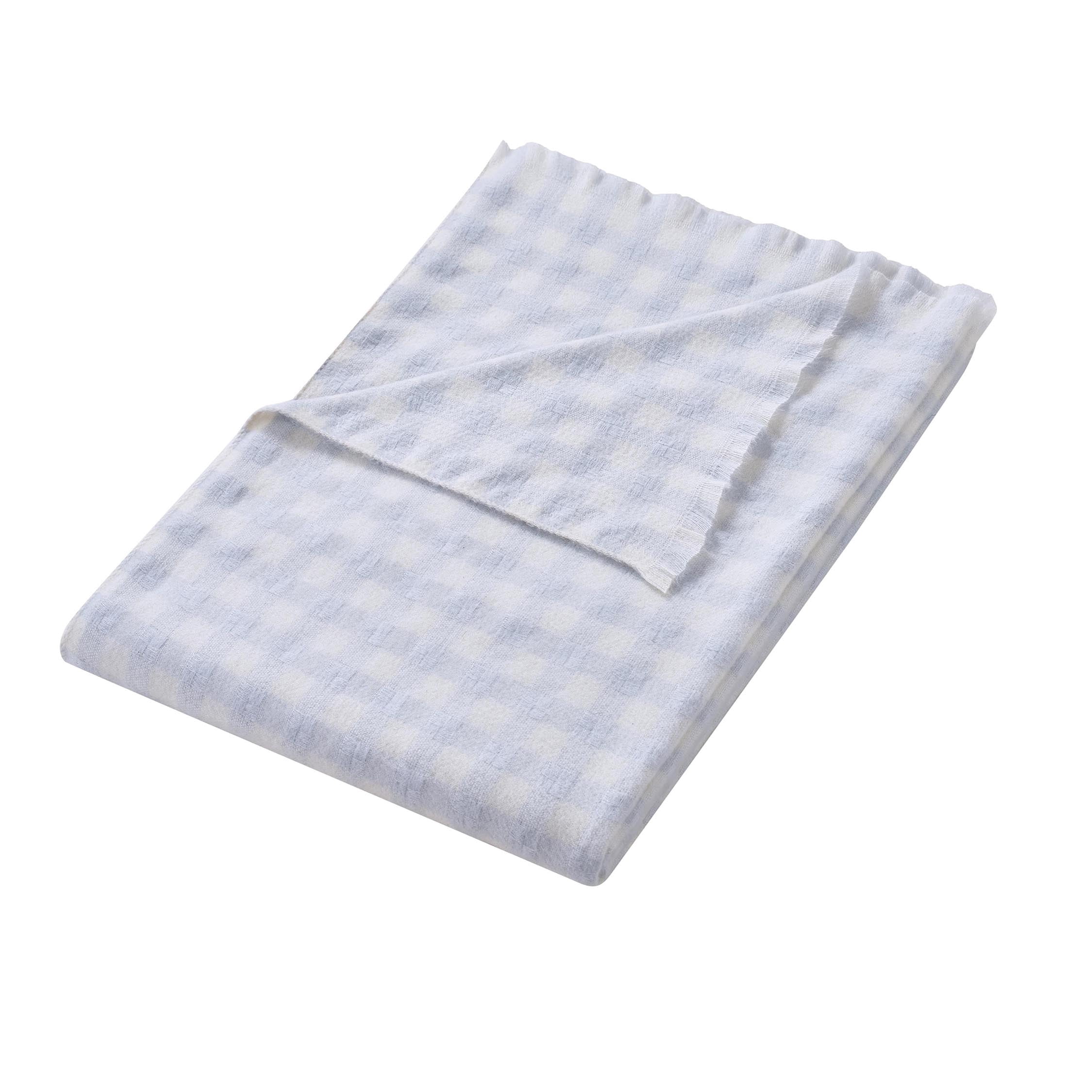 My Texas House Blue Woven Gingham Fringe Throw, 60" x 80"