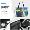 thumbnail image 3 of Kdxio Clear Sky Blue Cat for Beach Bag for Women Large Beach Tote Bag Waterproof Sandproof Swim Bag with Zipper Pockets Beach Vacation Travel, 3 of 7