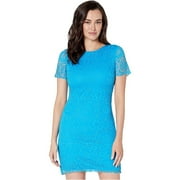 Laundry by Shelli Segal Short Sleeve Lace Dress, Turquoise, 6
