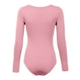 thumbnail image 3 of KOGMO Womens Round Neck Long Sleeve Bodysuit Leotard Made in USA, 3 of 6