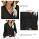 thumbnail image 5 of Blusa de manga larga para mujer, camisa holgada informal con botones y cuello en V a rayas para mujer, camisa a rayas con cuello en V para mujer, calidad superior, 5 of 5