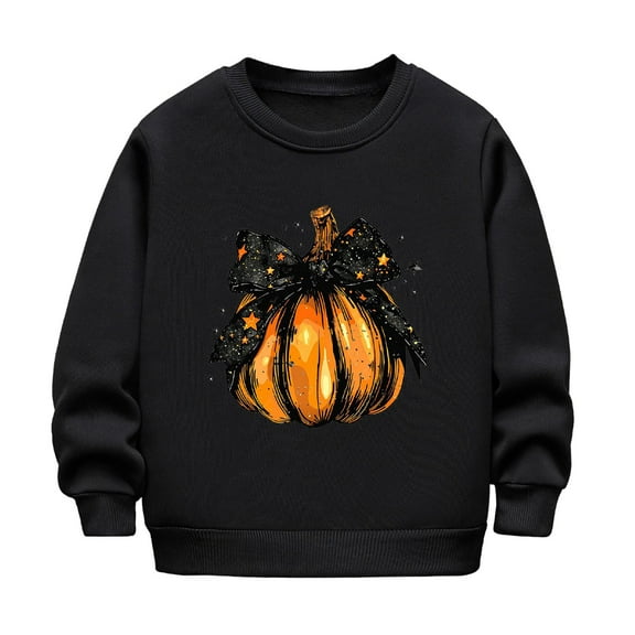 Mercatoo Kids Halloween Pumpkin Sweater Cute Cotton Crew Neck Pullover Sweatshirts Boys Girls Long Sleeve Soft Sweater Clothes