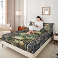 thumbnail image 3 of Manfei Animal Fish 4-Piece Full Size Sheets,Vintage Retro Bed Sheets,Fishing Hunting Lightweight Sheet Sets,Botanical Room Decor, 3 of 6
