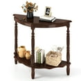 thumbnail image 1 of Gymax 42 Inch Half Moon Console Table w/Shelf & Rubber Wood Legs for Entrance Hallway, 1 of 10