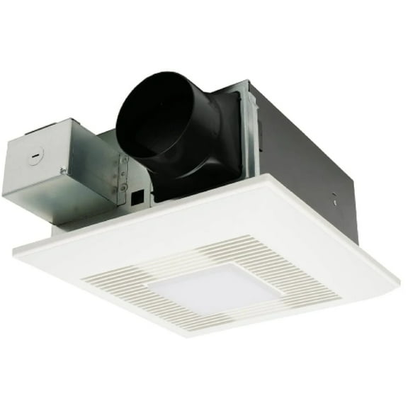 Panasonic FV-0511VFL1 WhisperFit DC Ventilation Fan with LED Light, 50-110 CFM - White
