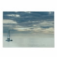thumbnail image 1 of Nautical Cutting Board, Sailing Yacht in the Morning Time on Tranquil Seascape Cloudy Sky Peaceful Marine Image, Decorative Tempered Glass Cutting and Serving Board, Small Size, Blue, by Ambesonne, 1 of 1