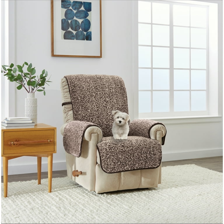 Innovative Textile Solutions 1 piece Cambridge Sherpa Recliner Furniture Cover Mocha Walmart