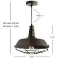 thumbnail image 3 of JONATHAN Y Farmhouse 14.25" Adjustable Industrial Metal LED Pendant, Oil Rubbed Bronze, 3 of 7