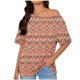 thumbnail image 1 of Tops de Manga Corta para las Mujeres Cuello Inclinado de Ajuste Suelto Casual Blusa Deportiva para el Hogar, Top de Poliéster Relajado para Primavera Verano Diario Y Entretenimiento, 1 of 6