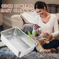 thumbnail image 4 of 2 Pack Stainless Steel Litter Box for Kittens,15.7"×11.8"×2.8" Mini Metal Litter Pan Low Entry for Small Kitten and Senior Cat,Kitty Shallow Litterbox for Guinea Pig,Puppy,Hamsters Toilet, 4 of 6