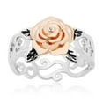 thumbnail image 6 of Opvise Elegant Two Tone Women Rose Flower Hollow Band Finger Ring Wedding Jewelry Gift, 6 of 7