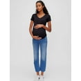 thumbnail image 2 of Motherhood Maternity V-Neck Side Ruched Maternity Tee, 2 of 10