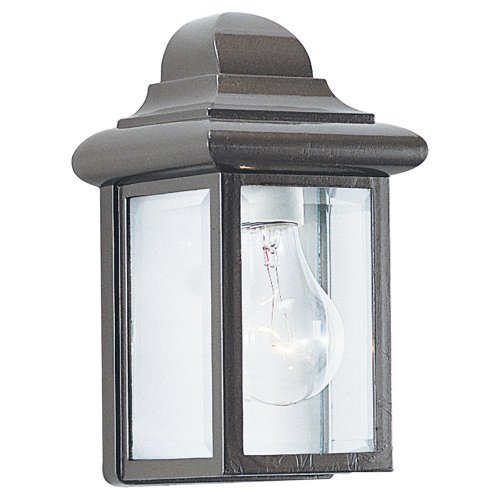 Sea Gull Lighting 8588-10 Single-Light Mullberry Hill Outdoor Wall Lantern with Clear Beveled Glass Bronze