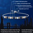 thumbnail image 3 of Gem Stone King 925 Silver and 10K Yellow Gold White Moissanite and Blue Sapphire Bracelet for Women | 2.32 Cttw | Gemstone Birthstone | Round 4MM | Adjustable up to 9 inch, 3 of 8