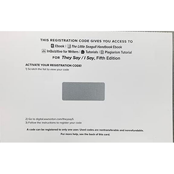 Pre-Owned Inquisitive Access for They Say/ I Say 5th Edition Paperback