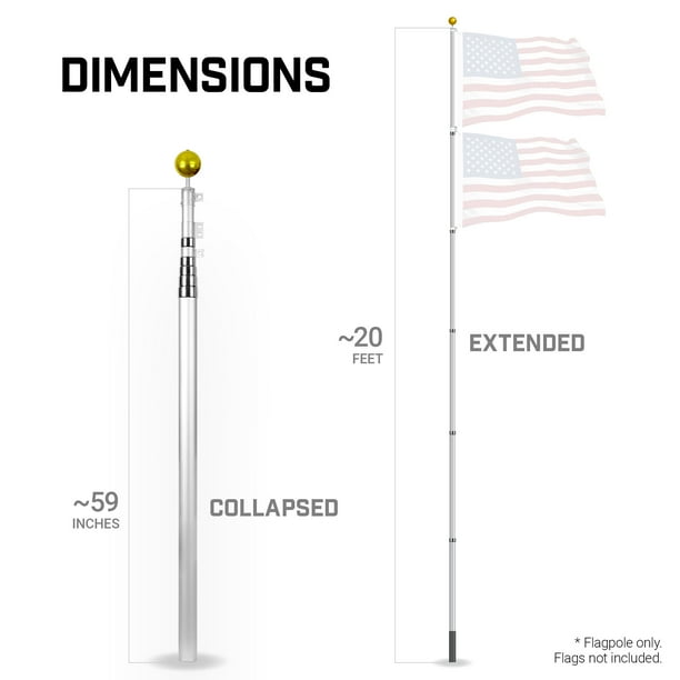 Flagpole Spreader AMZFLAG 2-Pack Gold Flag Spreaders - 19.5 Inch Indoor ...
