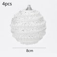 thumbnail image 2 of Juego de 4 piezas de decoración de árbol de Navidad con purpurina, bolas de purpurina de 0.315 in para árboles de Navidad, bodas, fiestas, decoración de vacaciones (blanco), 2 of 5