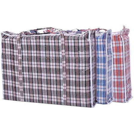 Set of 3 Jumbo STORAGE LAUNDRY SHOPPING Bags with Zippers and Handles. Size 27"x25"x5"