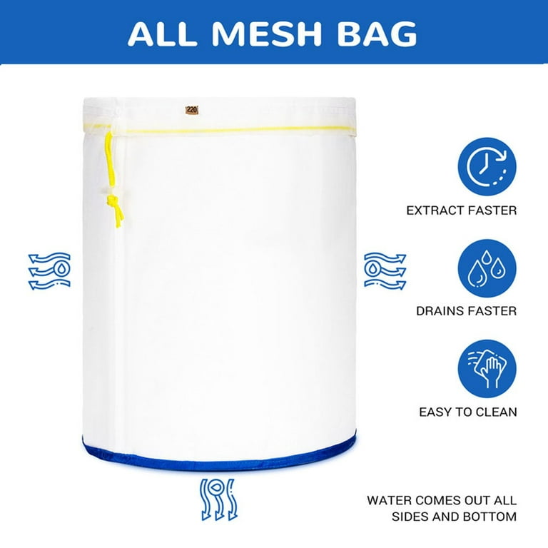 5pcs Bubble Mesh Bags Herbal Filter Extraction Bag 5 Gallon 25/73/120/160/220, Men's, Size: 250