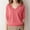 Pink, variant on Women's Mid Sleeves Summer Tops Solid Color V Neck Short Sleeve Knit Loose Casual Shirt
