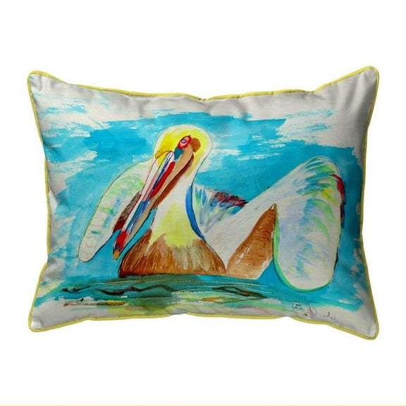 Betsy Drake SN715 11 x 14 in. Pelican in Teal Small Indoor & Outdoor Pillow