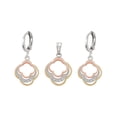 thumbnail image 1 of Set de Collar y Aretes Colgantes Flor Swarovski Oro 14K Lam blanco Unitalla, 1 of 6