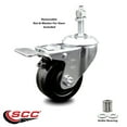 thumbnail image 2 of 3 Inch Phenolic Swivel 3/8 Inch Threaded Stem Caster with Total Lock Brake SCC, 2 of 2