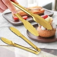 thumbnail image 2 of Pinzas para buffet XEVOM, acero inoxidable dorado, 23 cm, paquete de 4, 2 of 7