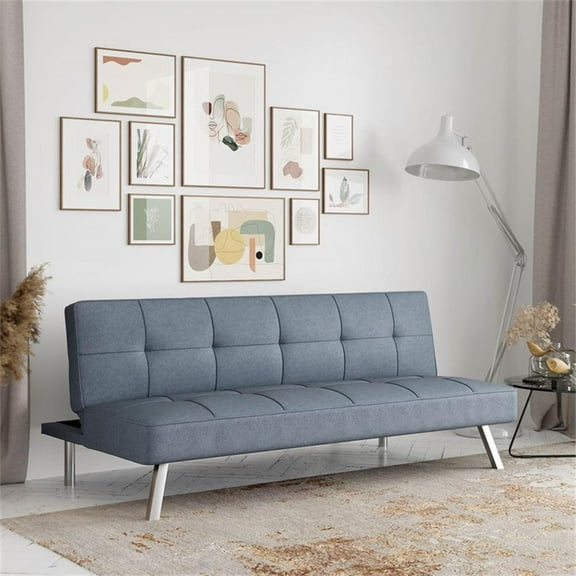 Serta Carson Convertible Sofa in Light Gray Fabric Upholstery