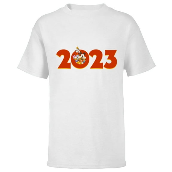 Disney Mickey and the Gang 2023 100th Anniversary New Year - Short Sleeve T-Shirt for Kids - Customized-White