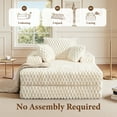 thumbnail image 5 of ATHOPE 67.3" Chaise Lounge Chair Indoor, Corduroy Couch Chair with Pillows, Comfy Reading Chairs with Wide Arms, Upholstered Sleeper Sofa for Living Room, No Assembly Required, Beige, 5 of 8
