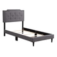 thumbnail image 3 of Contemporary Home Living Upholstered Button Tufted Twin Panel Bed - 81" - Gray, 3 of 4