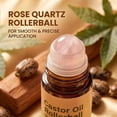 thumbnail image 3 of Rose Quartz Castor Oil Roller, 100% Cold Pressed Moisturizing Oil with Rose Quartz Roller Ball, for Face Body Hair Eyebrows, Skin Care(1PC), 3 of 8