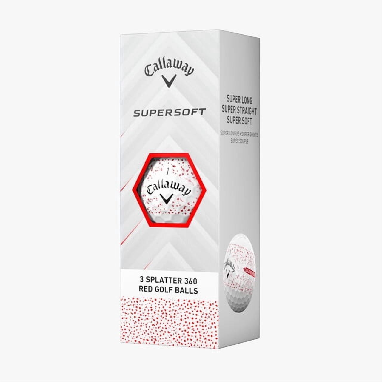 (4 pack) Callaway Golf 2023 SuperSoft Splatter Golf Balls, Splatter Red, 12pk