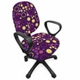thumbnail image 1 of Abstract Office Chair Slipcover, Contemporary Pattern of Circles and Polka Dots, Protective Stretch Decorative Fabric Cover, Standard Size, Purple Brown, by Ambesonne, 1 of 5