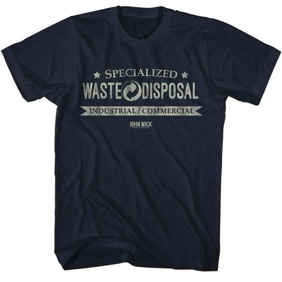 John Wick Waste Disposal Navy Adult T-Shirt 2Xlt
