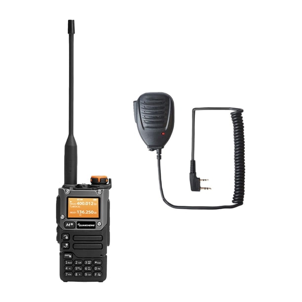 Radio bidireccional UV-K58 VHF UHF 5-6 MHz RX de doble banda con linterna portátil con micrófono