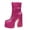 Pink, variant on Woman Boots Dress Ankle Pink Rhinestone Going Out Faux Leather High Heel Fashion Boots Shoes Women 36