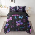 thumbnail image 2 of Purple Mushroom Bed In A Bag 7 Pcs King Size for Girls Kids Purple Gradient Bedding Set Boho Exotic Style Comforter Set With Sheets Geometry Stripes Bed Set Rustic Farm Floral Sheet Set for Boys Teen, 2 of 5