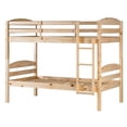 thumbnail image 2 of Walker Edison Transitional Twin-over-Twin Solid Wood Bunk Bed Frame in Natural, 2 of 13