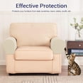 thumbnail image 2 of MOLAGU Stretch Textured Grid Washable Sofa Armrest Slipcover Spandex Recliner Arm Covers for Chairs Couch Sofa Armchair Recliner (Set of 2, Beige), 2 of 9