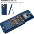 thumbnail image 4 of REQO Compatible with iPhone 15 Pro Max Case Wallet with Credit Card Holder, Flip Premium Leather Magnetic Clasp Kickstand Heavy Duty Protective Cover for iPhone 15 Pro Max 6.7 Inch (Blue), 4 of 7