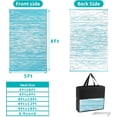 thumbnail image 3 of Findosom 5'x8' Waterproof Stripe Outdoor Rug, Foldable Reversible Plastic Straw Rug, Large Patio Rug for Outdoors, RV, Patio, Backyard, Deck, Picnic, Beach, Camping Teal, 3 of 6