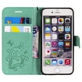 thumbnail image 4 of iPhone 6 Plus/ 6S Plus Wallet case, Allytech Pretty Retro Embossed Butterfly Flower Design PU Leather Book Style Wallet Flip Case Cover for Apple iPhone 6 Plus and iPhone 6S Plus, Green, 4 of 10