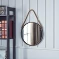 thumbnail image 3 of Danya B. SE021 Decorative Rustic Metal-Framed 15" Gold Patina Round Wall Mirror with Hanging Rope, 3 of 3