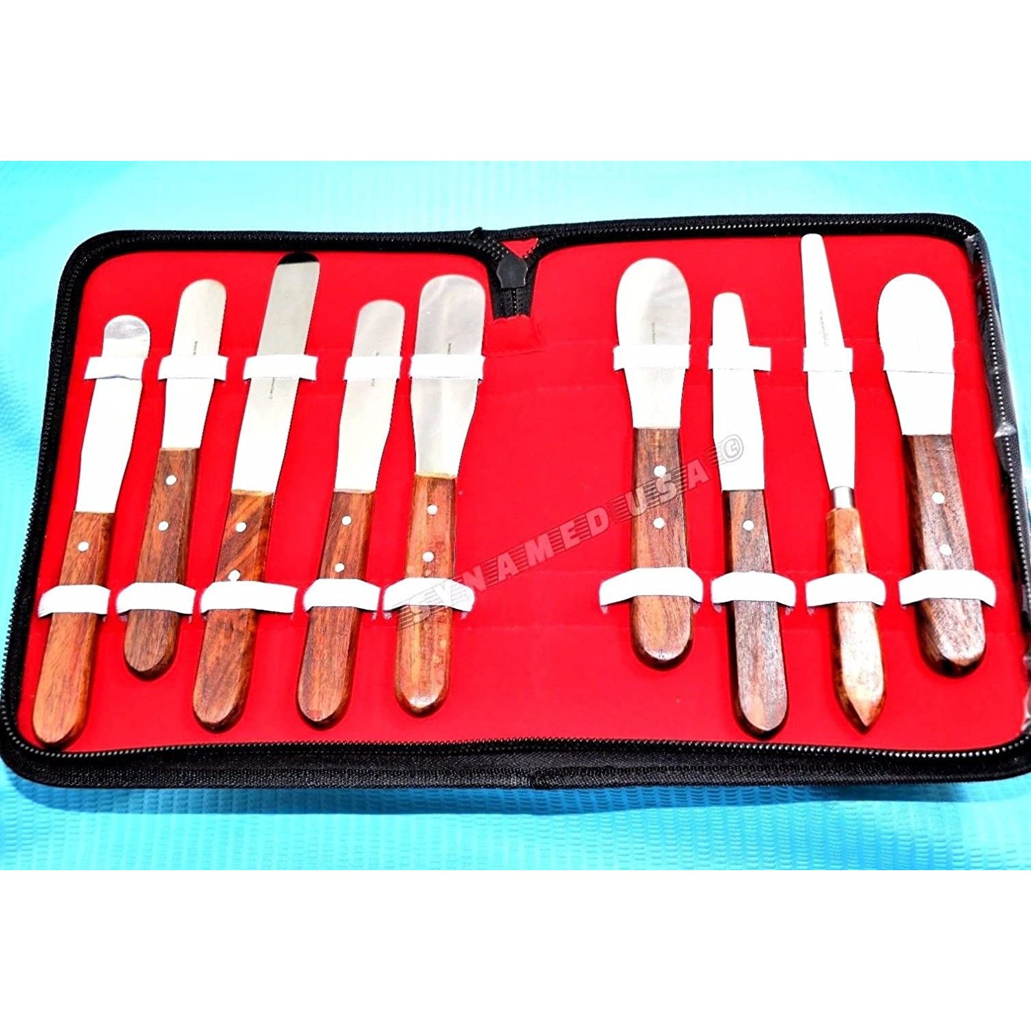 New Premium Grade Stainless Steel Set of 9 Pieces Dental Mixing Spatula