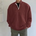 thumbnail image 2 of Uooqdmx Sweatshirts for Men Quarter Zip Pullover Men Casual Loose Hoodless Oversize Zipper Solid Stand Collar Pullover Sweater Top Men's Fashion Hoodies & Sweatshirts Red 2xl, 2 of 6