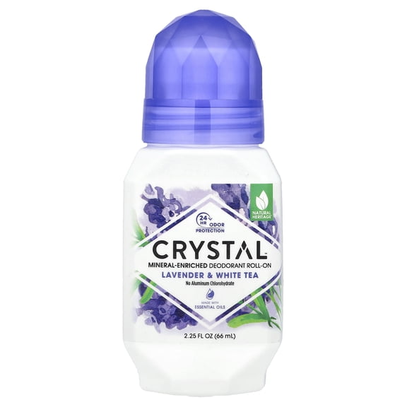 Crystal Essence Roll On Deodorant Lavender And White Tea - 2.25 Fl Oz