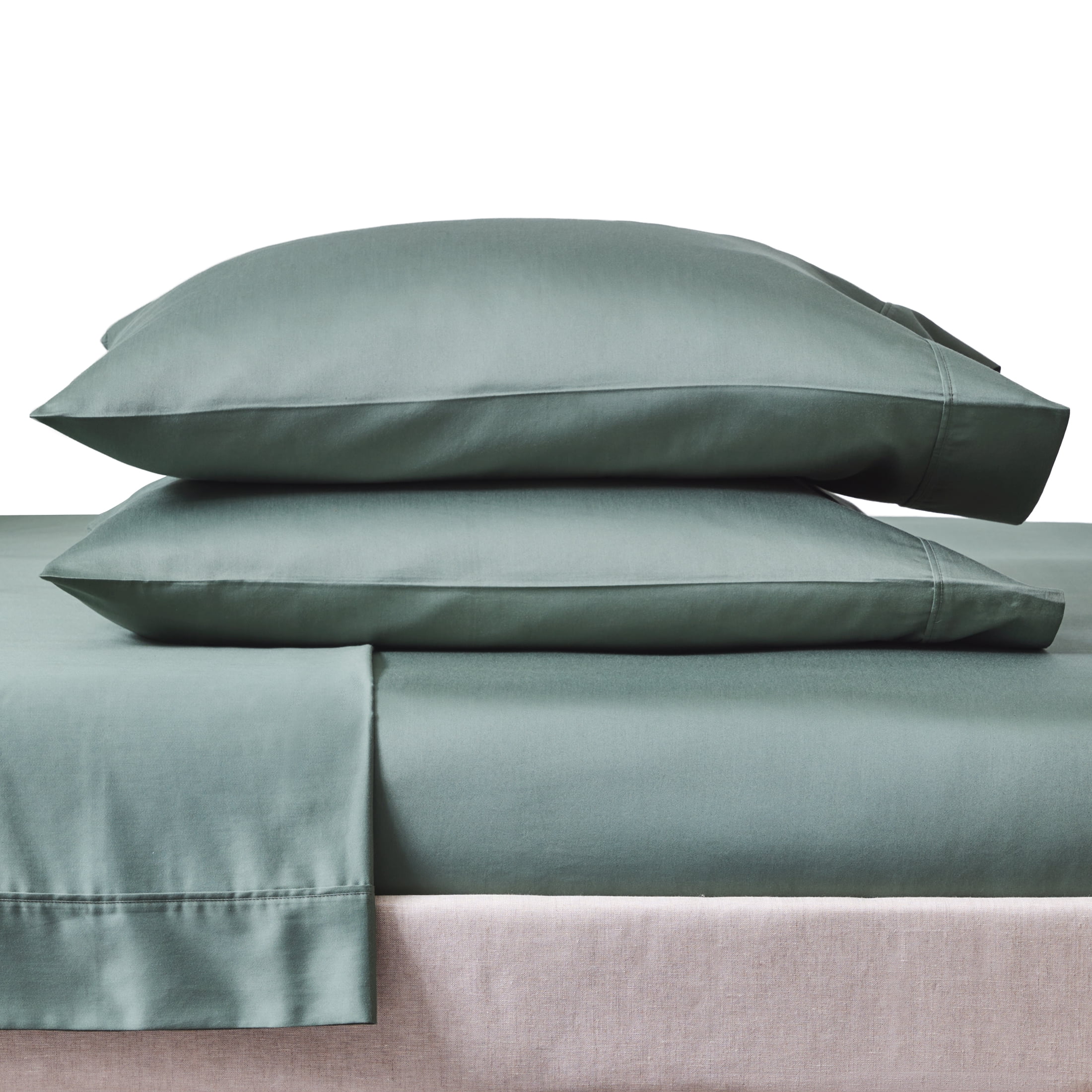 Better Homes & Gardens 3-Piece 300 Thread Count Green Ash Cotton Sateen Sheet Set, Twin XL